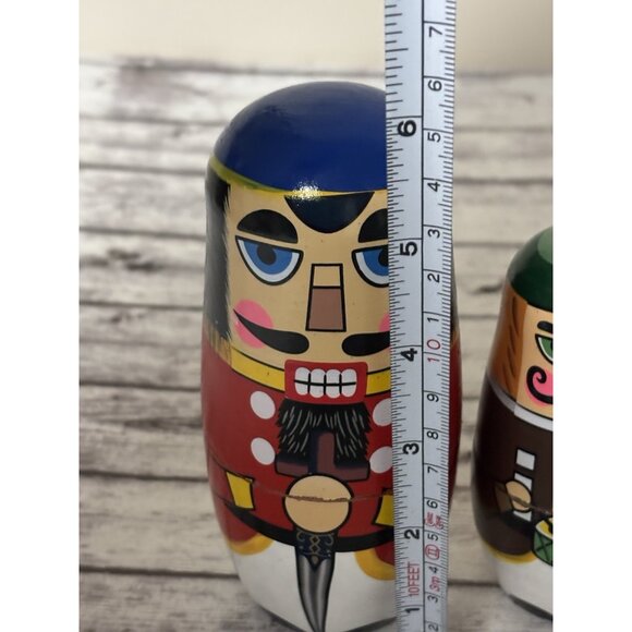 Hand Painted Christmas Nutcracker Nesting Dolls 5 Pc - Picture 13 of 13